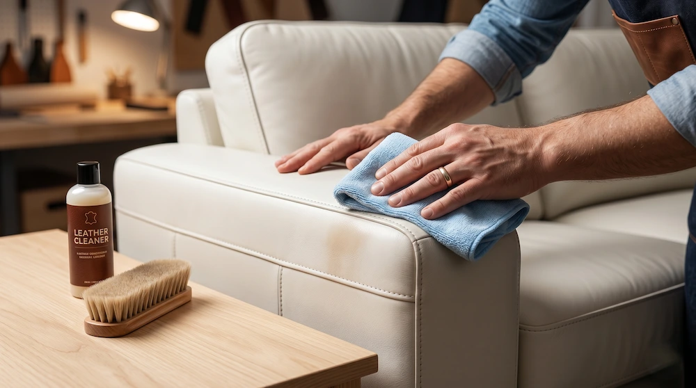 Descubre como limpiar sofa de piel de forma profesional y segura. Trucos de taller para limpiar piel blanca, eliminar manchas y cómo hidratar el cuero.